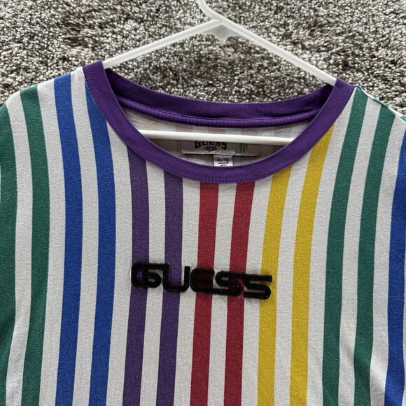 Guess x J Balvin Shirt Mens Extra Large Rainbow Stripes Multicolor Cotton 2020 - Picture 3 of 12